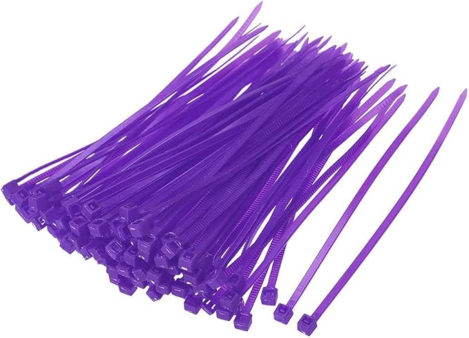 URBEST 100 Pcs Self Locking Wire Cable Zip, Tie Fasten Wrap 6 Inch Nylon Zip Tie (100, Purple)