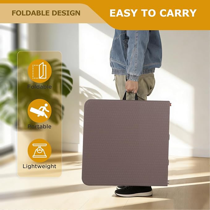 FDW 4FT Folding Table Half Portable Foldable Table Picnic Table - Image 7