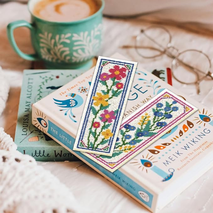 ORIGACH 6 Pcs Flower Cross Stitch Bookmark Kit - Image 7