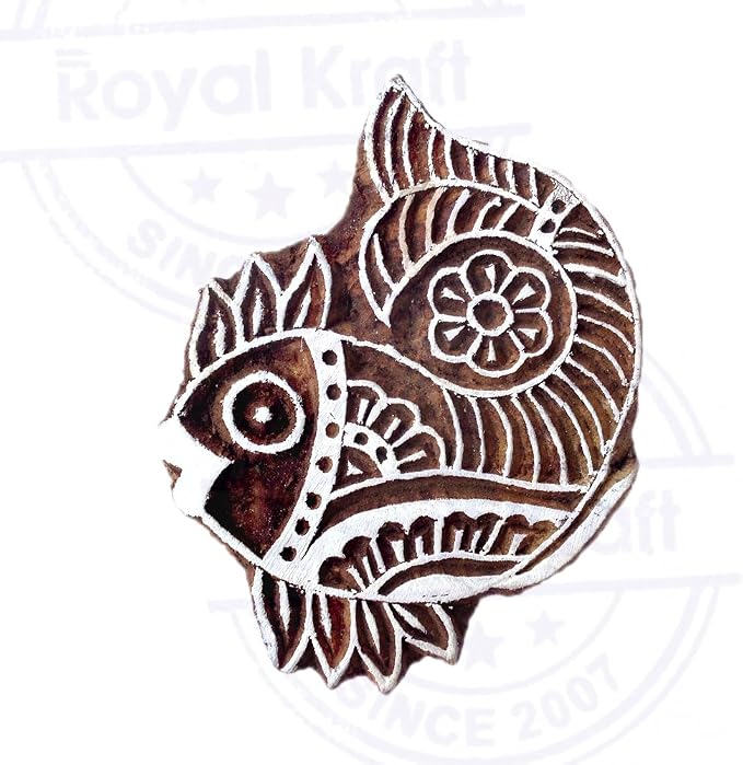 Royal Kraft Wooden Stamps DIY Fabric, Henna Printing Blocks THDtag002 - Image 3