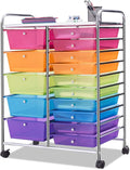 Giantex 15 Drawer Rolling Storage Cart Tools Scrapbook Paper Office School by Giantex