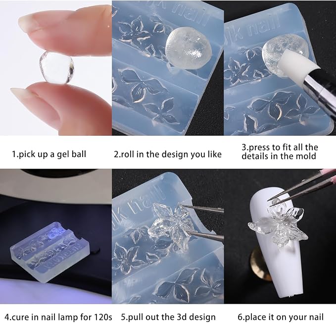 Fcozpjk Silicone Nail Art Molds - Image 4
