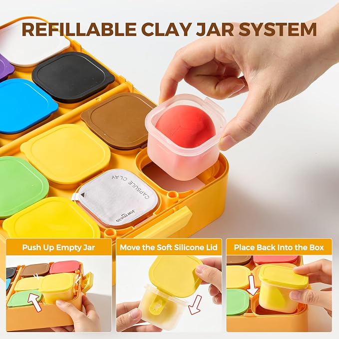 Jar Melo Air Dry Clay for Kids 12 Colors Modeling Clay Kit - Image 2