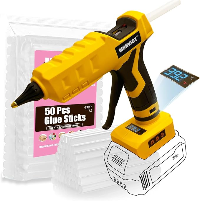 MONVICT Cordless Glue Gun for Dewalt 20V Battery by MONVICT