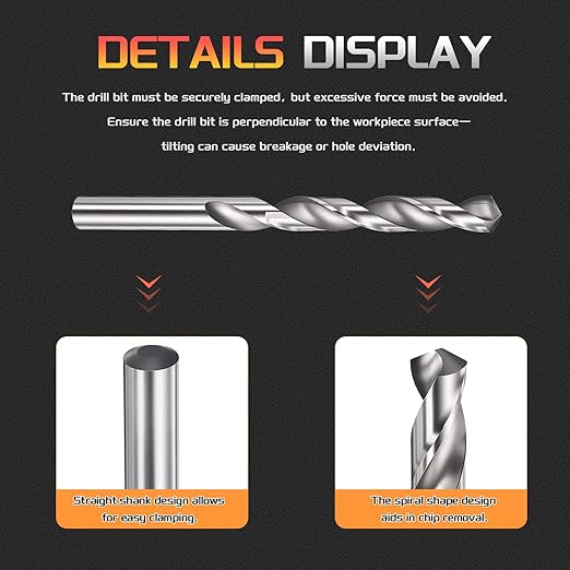 Drill Bit, 9.5mm Cutting Diameter, 4241 HSS 118° Cutting Angle Uncoated Bright Versatile Jobber Bits - (Applications: for Drilling Plastic Wood Soft Metal), 5-Pieces