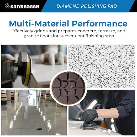 Sandbaggy 3" Metal Bond Diamond Polishing Pad - 100 Grit (8mm Thick) (30, 3-inch)