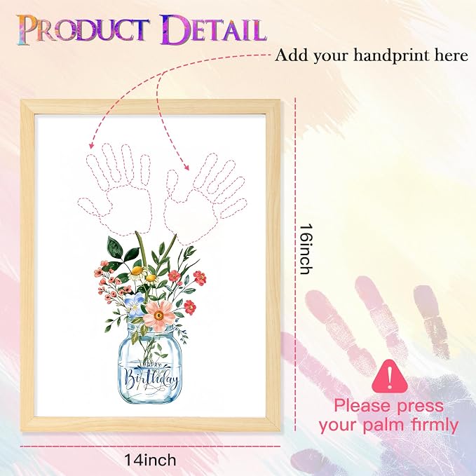 CLUSIVC Flower Bouquet Handprint Craft Kit-Gifts - Image 2