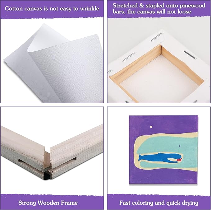 ESRICH Mini Canvases for Painting, Mini Canvas Bulk 200 Pack 2.4x2.4In - Image 4