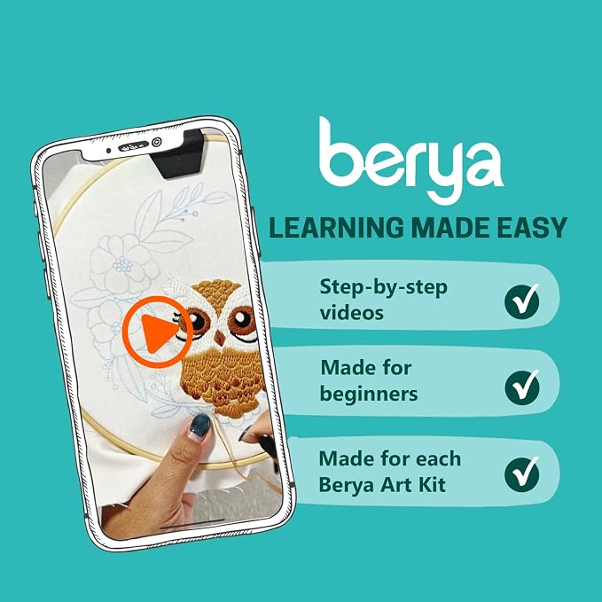 BERYA Owl Embroidery Kit, Embroidery Kit - Image 5