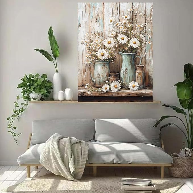 WUDWL Diamond Art Kits for Adults Beginner, DIY Rustic Daisy Diamond Painting - Image 4