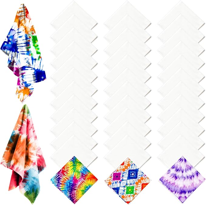 Cotton White Bandana, Handkerchiefs Headband Head Wrap Scarf by Unknown