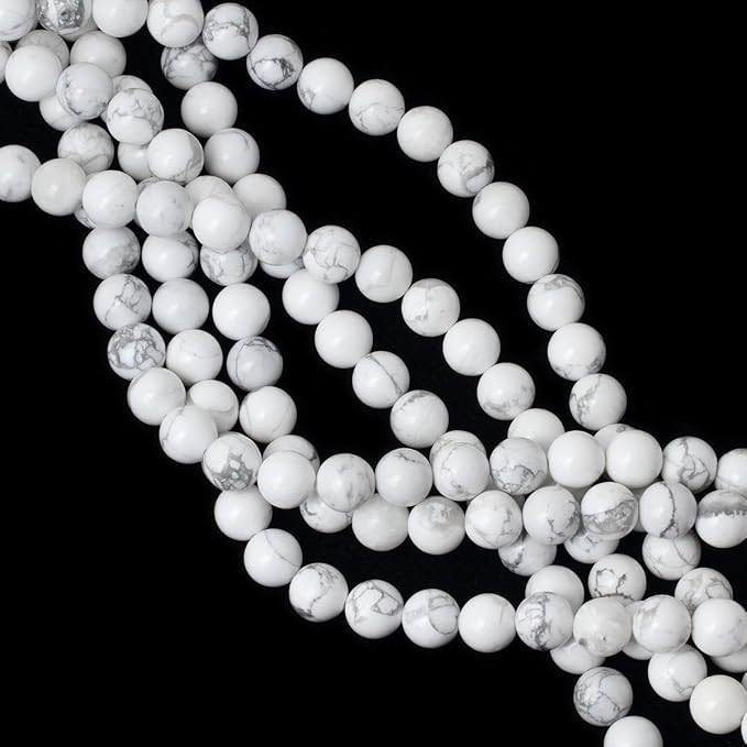 10mm 35PCS Natural White Howlite Gemstone Round Loose Stone Beads - Image 4