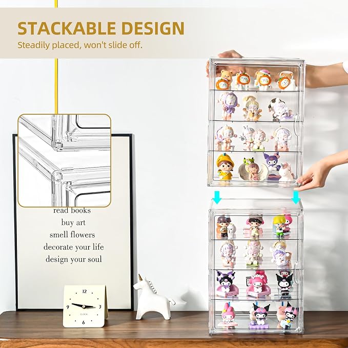4 Tier Display Case for Collectibles, Storage Container - Image 3