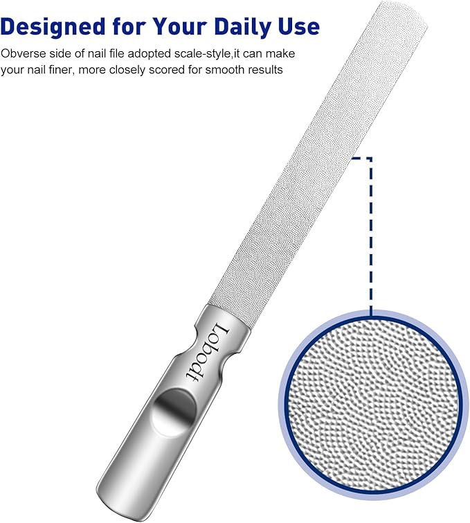 Stainless Steel Double-Sided Nail Art File - Mini Travel Nail File Suitable for Both Men and Women