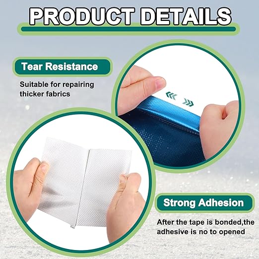 PATIKIL Awning Repair Tape 8m x 5cm Waterproof Canvas Tape High Adhesive Tear Repair Patch Kit for PVC Tarpaulin Tent Awning Fabric RV Sail Boat Cover, Blue (2" x26.24ft)