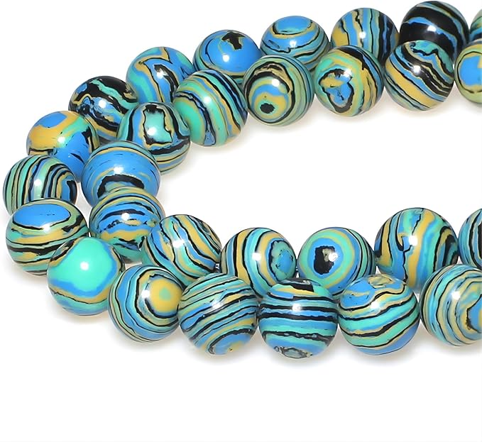 MJDCB Synthesis Colour Malachite Beads Beautiful Fashion Round Stone Beads by MJDCB