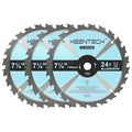 KEENTECH 7-1/4 Inch Woodworking Circular Saw Blade 24T 3-Pack, Tungsten Carbide Tipped, ATAF Grind, 5/8 Inch Arbor Hole with Diamond Cutout