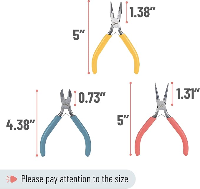 Mr. Pen- Pliers for Jewelry Making, 3 Pack, Chain Nose | Round Nose Pliers Set - Image 2