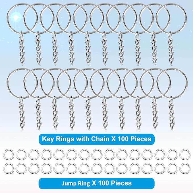 Paxcoo 100Pcs Split Key Chain Rings - Image 2