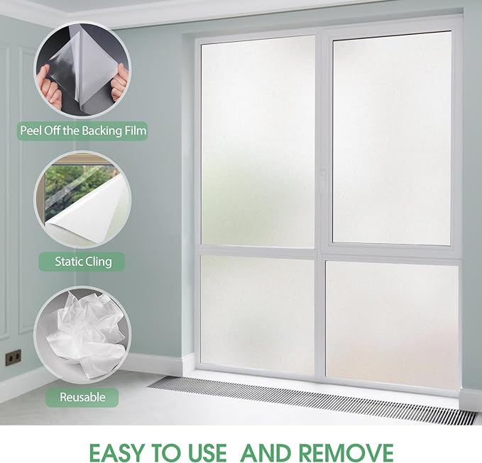 STATINT Frosted Window Privacy Film Sun Blocking Anti UV Window Clings Bathroom - Image 4