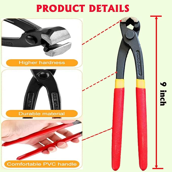 3PCS Nail Puller Set, 7 inch End Cutting Pliers, 8 inch Carpenter's Pincers, 9 inch End Cutting Nippers,nail puller set, end cutting pliers, carpenter's pincers, wire cutting tools
