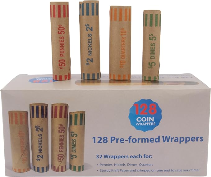 L LIKED 3072 Pcs Preformed Coin Roll Wrappers - Image 8