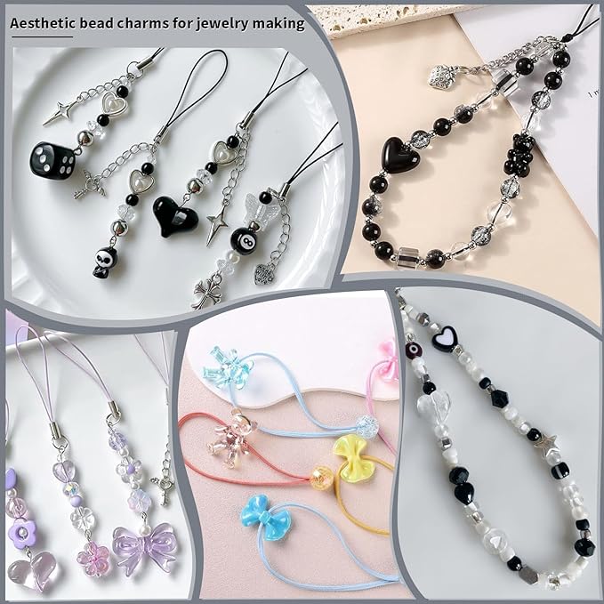 200-260PCS TINKRSTUFF Assorted Black Acrylic Beads - Image 5