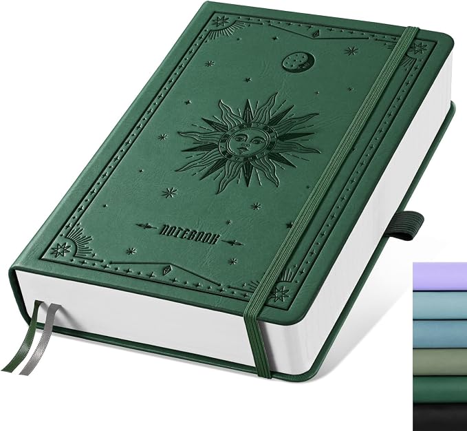 EMSHOI Dotted Journal Notebook, 320 Pages, A5 Size | Leather Hardcover by EMSHOI