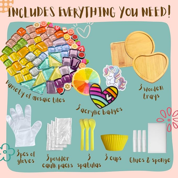 Glittery Garden Mosaic Craft Kit to Decorate Coaster - Image 4