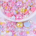 2000PCS AB Color Imitation Half Round Pearls Bead Loose Beads Gems, Mixed Sizes by UYTRDVG