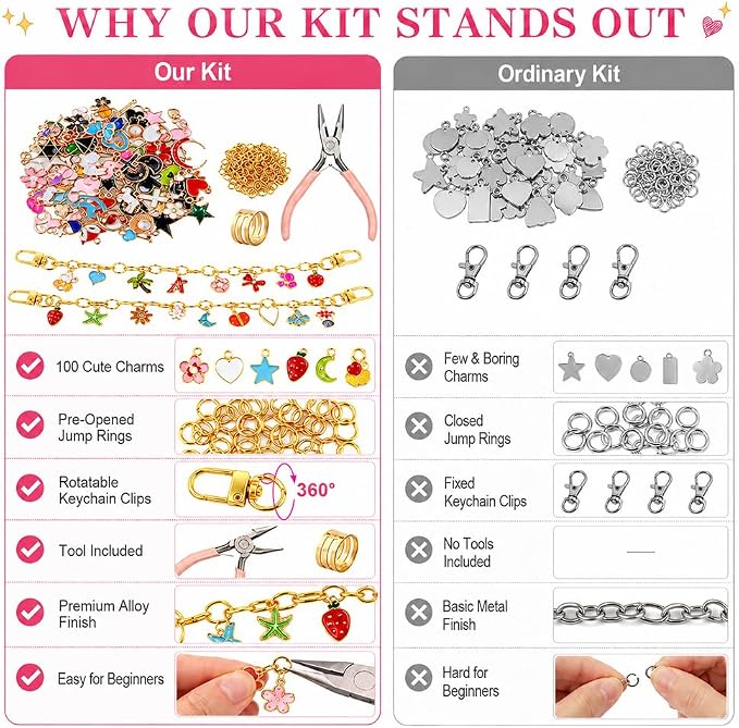Gaiett 302 Pcs Keychain Making Kit - Image 4