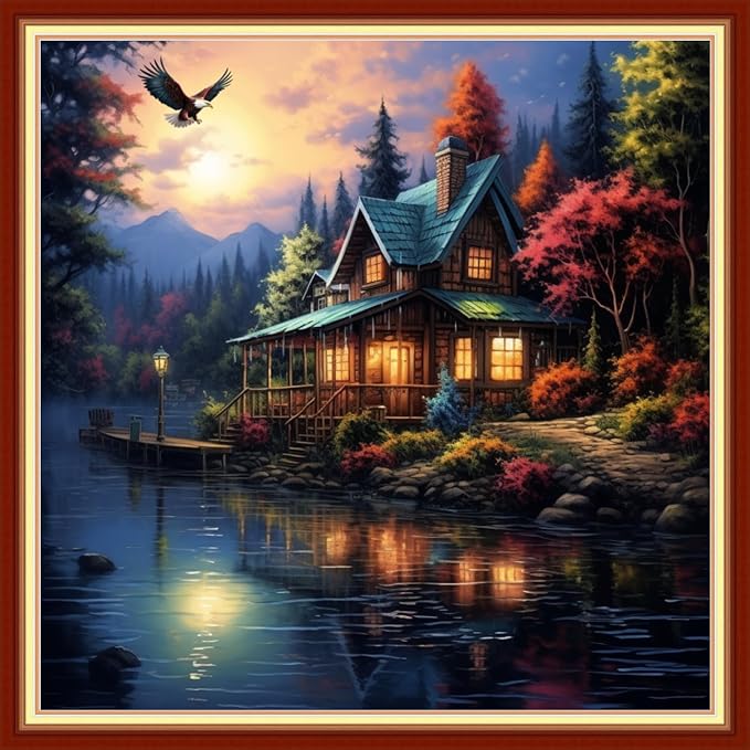 Joyhoor Cross Stitch Kits for Beginners Stamped Cross-Stitch Supplies by JoyhoorCrossStitchKits