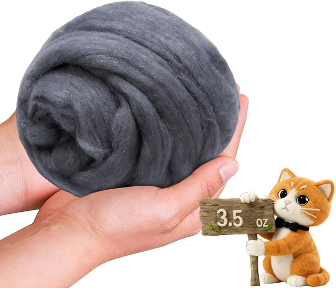 Wool Roving-3.5oz Needle Felting Wool, Soft Multi-Color Wool Fiber, Perfect by VKEDA