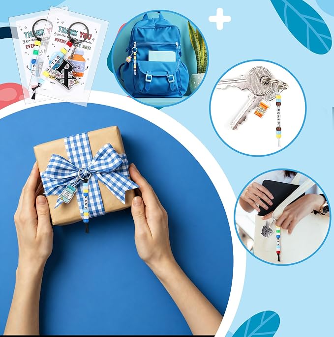 Suncalla 996 Pcs 24 Set Pharmacy Keychain Making Kit DIY Pharmacy Charm Key - Image 4