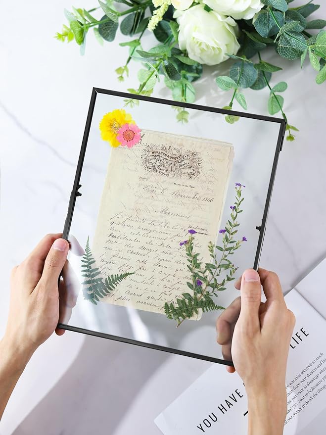 REDHUGO Glass Pressed Flower Frame Handmade, Floating Picture Frames - Image 2