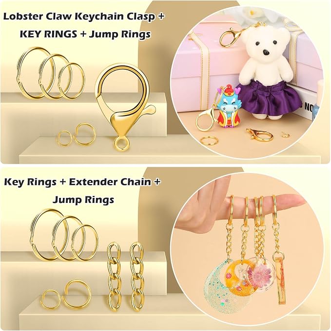 PAXCOO 300PCS Keychain Making Kit, Keychain Craft Supplies Including Key Chain - Image 3