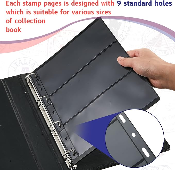 40 Sheet Stamp Pages for Stamp Album Binder 1/2/3/4 Pockets Collectors Postage - Image 5
