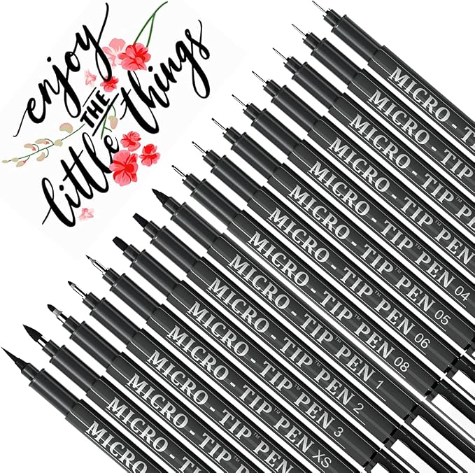Tebik 16 Pack Calligraphy Pens, Hand Lettering Pens, Brush Markers Black Ink - Image 7