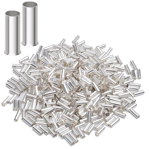 XHF 1000 PCS AWG 14/2.5mm² Non Insulated Wire Ferrules Crimper Plier Insulated Crimp Pin Terminal Cord End Terminals