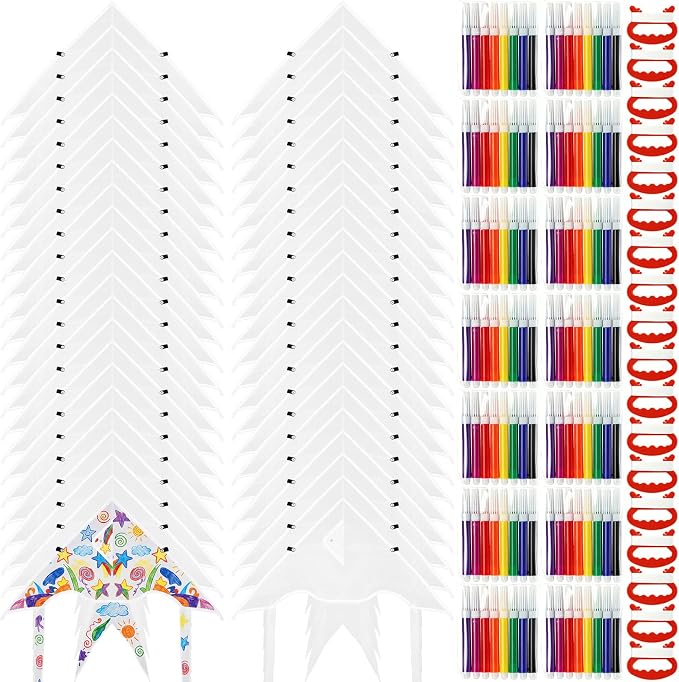 Syhood 60 Pcs DIY Kite Bulk Blank Kite Making Kit by Syhood