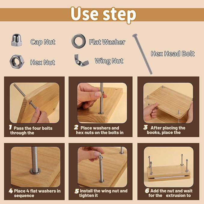 JUPEAN 45 Pcs Book Binding Kits Bookbinding Kit Book Press 7.9”x11.6” - Image 4