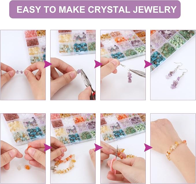QUEFE 40 Colors Crystal Beads for Jewelry Making Crystal and Gemstone Beads - Image 5