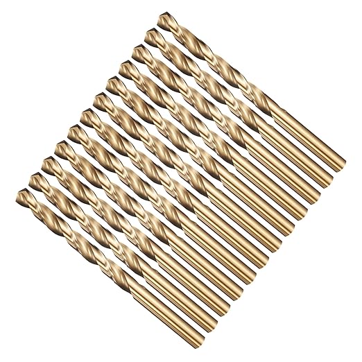 Drill Bit, 5/16" Cutting Diameter (7.938mm), 4241 HSS Black and Gold 118° Cutting Angle Versatile Jobber Bits - (Applications: for Drilling Plastic Wood Soft Thin Metal), 12-Pieces