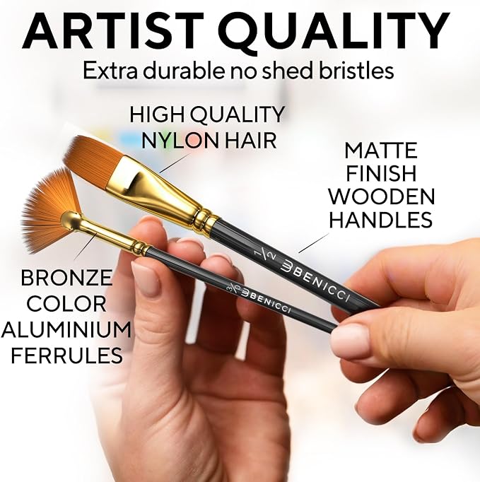 Professional Artist Paint Brush Set of 12 - Image 3