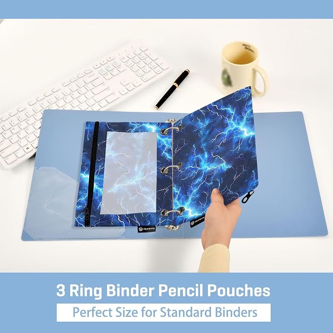 Blue Electric Lightning Pencil Pouch - Image 4