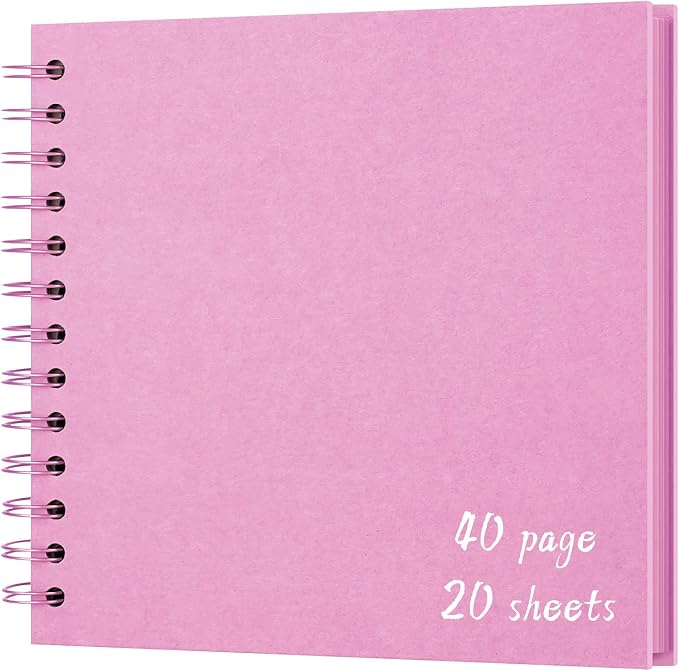 DIY Scrapbook Album 7x7 Inch, Hardcover Kraft Paper Scrap Book Photo Album by Sprsthai