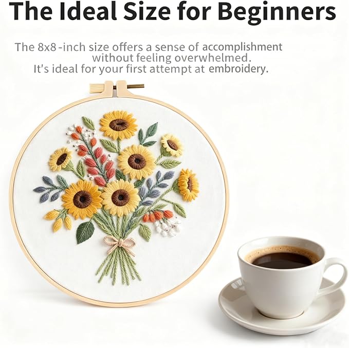 Sunflower Embroidery Kit for Beginners - Image 4