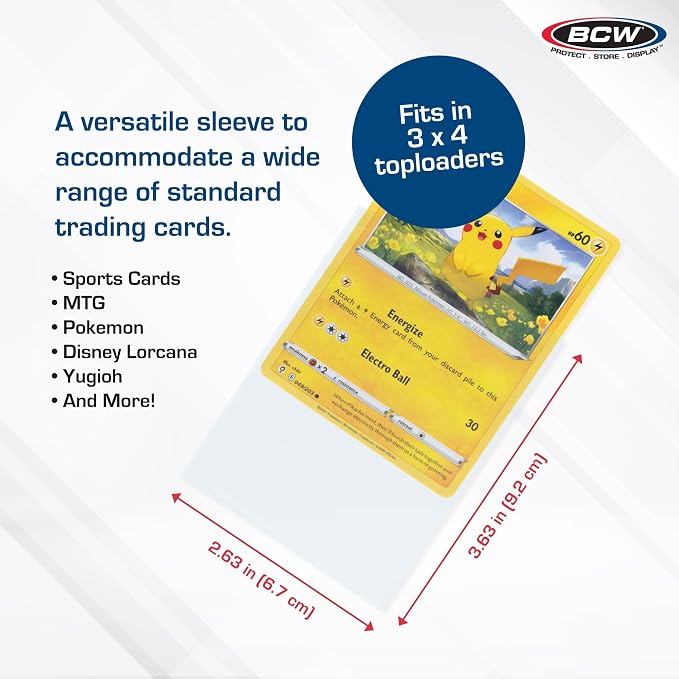 BCW Standard Penny Sleeves – 500 Count | 2-5/8" x 3-5/8" Crystal Clear - Image 3