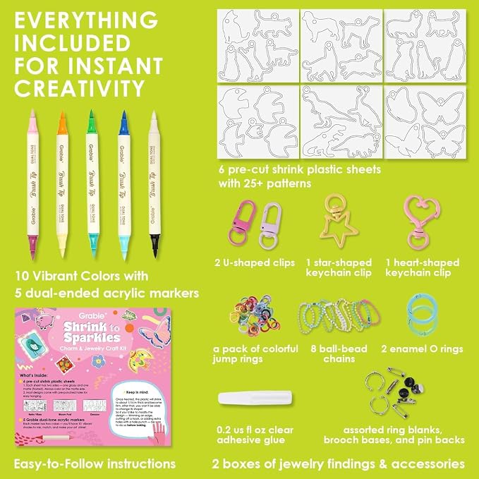 Grabie DIY Shrink Art Craft Kit Jewelry Making Kit - Image 3