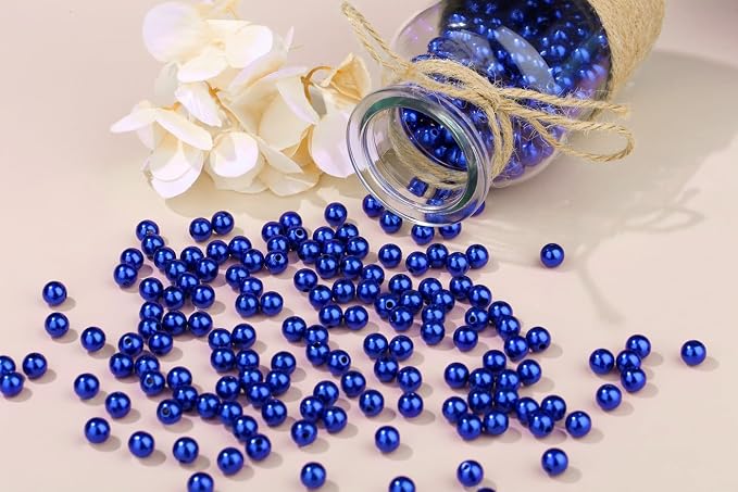 DUQGUHO Blue Beads for Bracelets Pearls for Jewelry Making 6mm Blue Pearl for - Image 3
